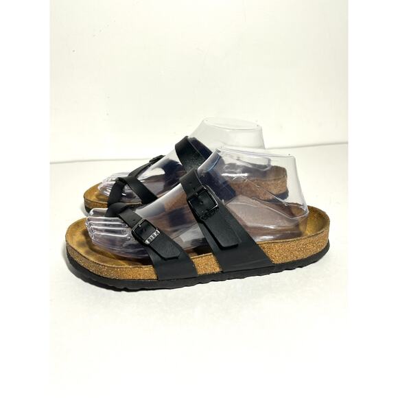 Birkenstock Black Birko Flor Mayari Toe Thong Adjust Sandal 38 Reg-Wide 7-7.5 - Picture 3 of 8